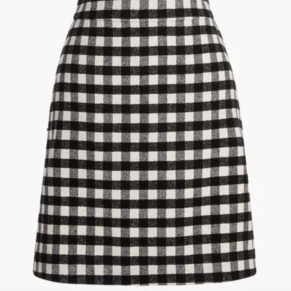 J. Crew Wool-blend mini skirt in buffalo check Size 12